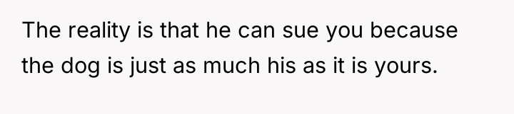 The reality is that he can sue you because the...