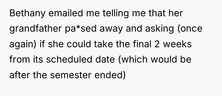 Bethany emailed me telling me that her grandfather pa*sed away...