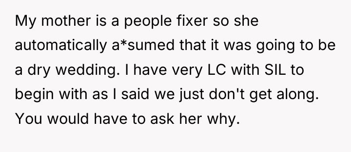 My mother is a people fixer so she automatically a*sumed...