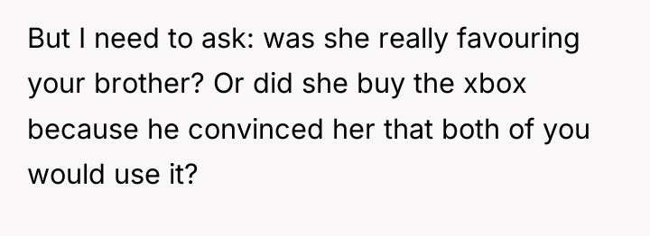 But I need to ask: was she really favouring your...