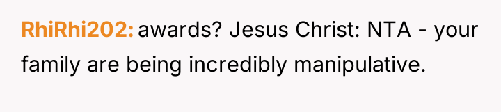 RhiRhi202 awards? Jesus Christ: NTA - your family are being...