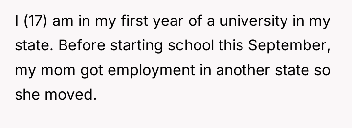 I (17) am in my first year of a university...