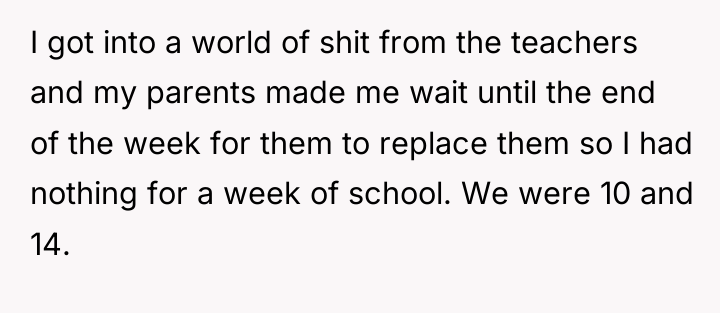 I got into a world of shit from the teachers...