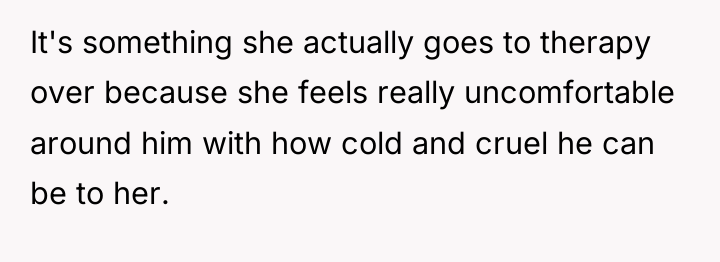 It's something she actually goes to therapy over because she...
