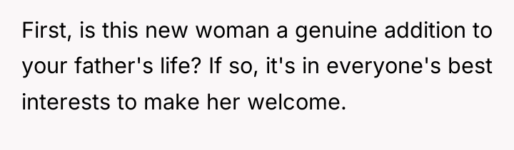 First, is this new woman a genuine addition to your...