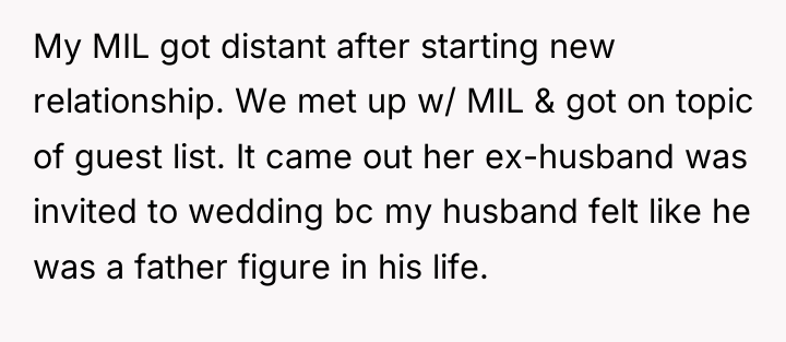 My MIL got distant after starting new relationship. We met...