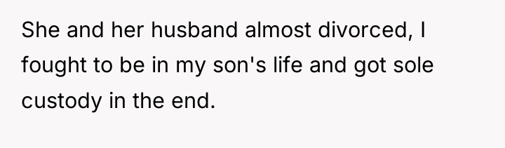 She and her husband almost divorced, I fought to be...