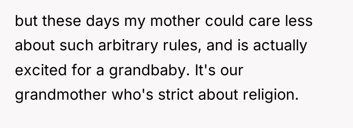 but these days my mother could care less about such...