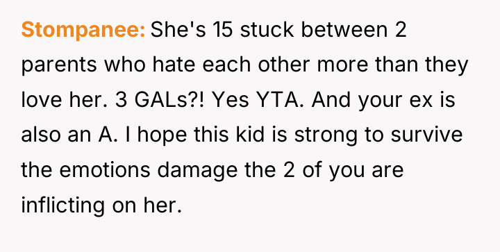 Stompanee She's 15 stuck between 2 parents who hate each...