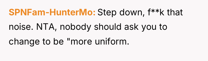 SPNFam-HunterMo Step down, f**k that noise. NTA, nobody should ask...