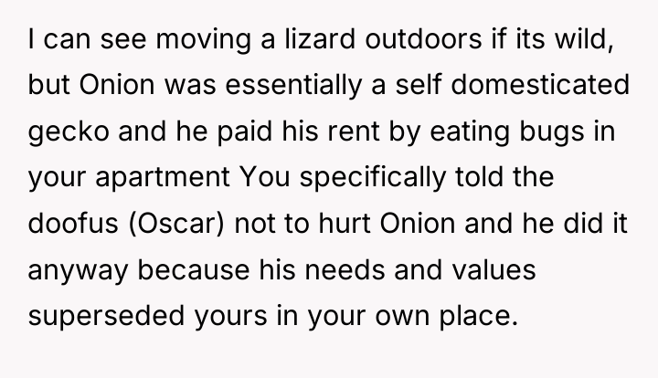 I can see moving a lizard outdoors if its wild,...