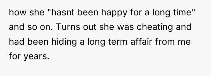 how she "hasnt been happy for a long time" and...
