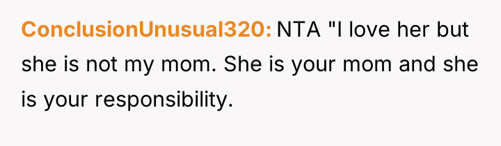 ConclusionUnusual320 NTA "I love her but she is not my...