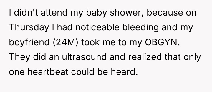 I didn't attend my baby shower, because on Thursday I...