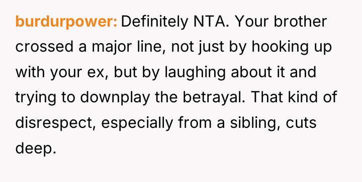 burdurpower Definitely NTA. Your brother crossed a major line, not...