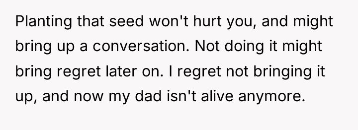 Planting that seed won't hurt you, and might bring up...