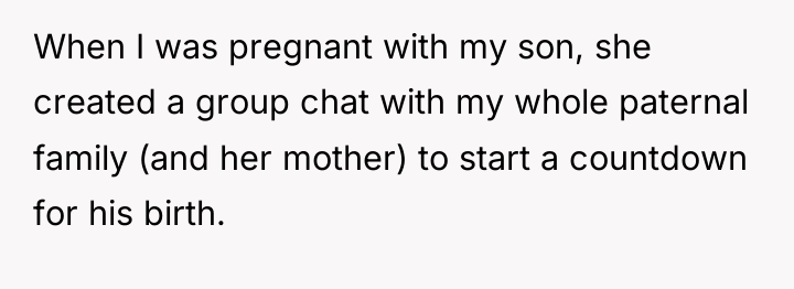 When I was pregnant with my son, she created a...