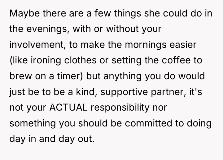 Maybe there are a few things she could do in...