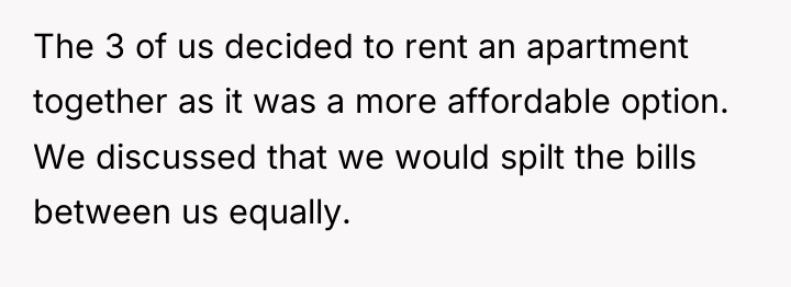 The 3 of us decided to rent an apartment together...