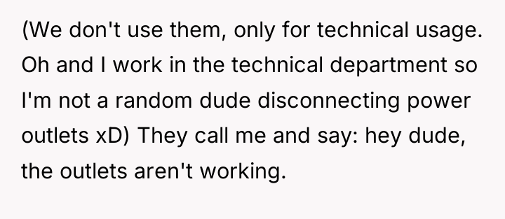 (We don't use them, only for technical usage. Oh and...
