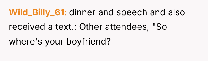 Wild_Billy_61 dinner and speech and also received a text.: Other...