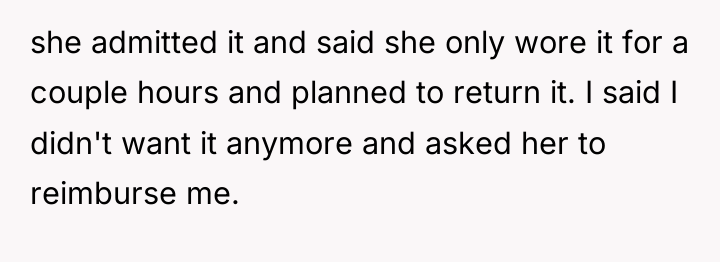 she admitted it and said she only wore it for...
