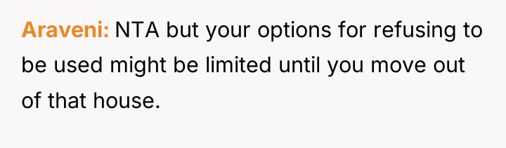 Araveni NTA but your options for refusing to be used...