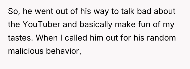 So, he went out of his way to talk bad...