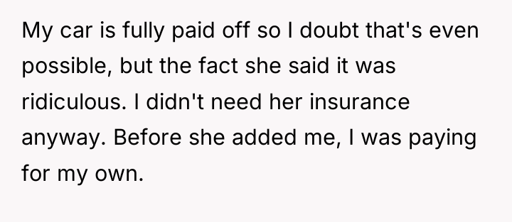 My car is fully paid off so I doubt that's...