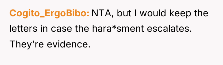 Cogito_ErgoBibo NTA, but I would keep the letters in case...