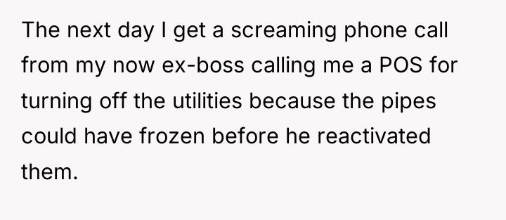 The next day I get a screaming phone call from...