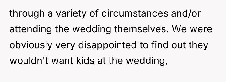 through a variety of circumstances and/or attending the wedding themselves....
