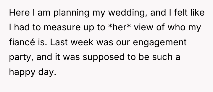 Here I am planning my wedding, and I felt like...