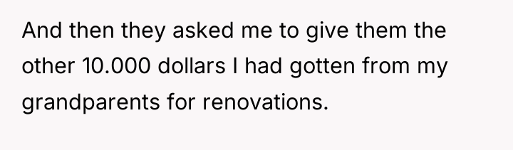 And then they asked me to give them the other...