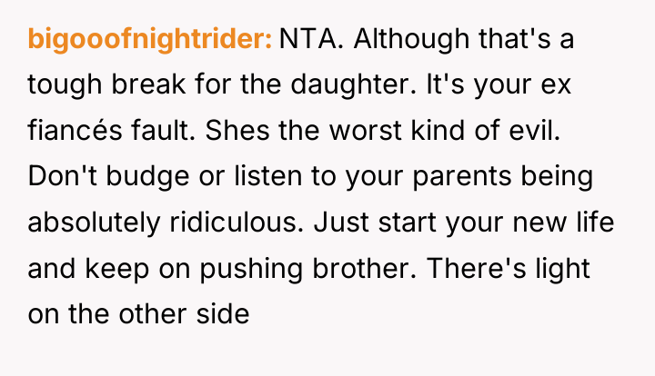 bigooofnightrider NTA. Although that's a tough break for the daughter....