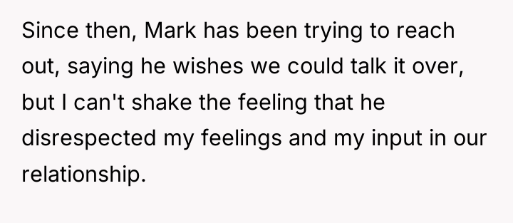 Since then, Mark has been trying to reach out, saying...