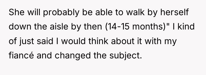 She will probably be able to walk by herself down...