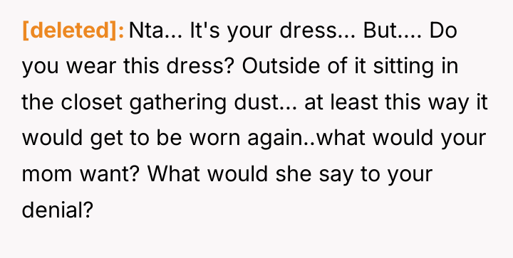 [deleted] Nta... It's your dress... But.... Do you wear this...