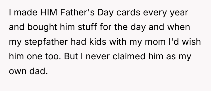 I made HIM Father's Day cards every year and bought...
