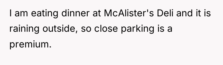 I am eating dinner at McAlister's Deli and it is...
