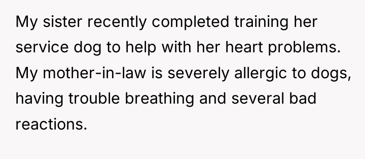 My sister recently completed training her service dog to help...