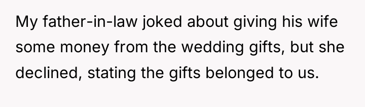 My father-in-law joked about giving his wife some money from...