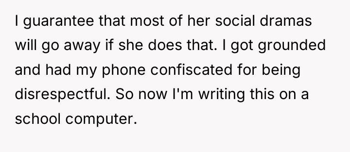 I guarantee that most of her social dramas will go...