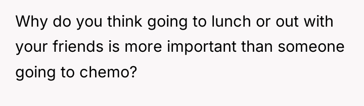 Why do you think going to lunch or out with...