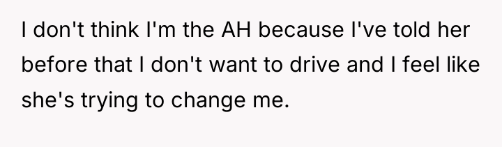I don't think I'm the AH because I've told her...