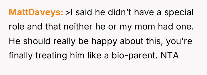 MattDaveys >I said he didn't have a special role and...