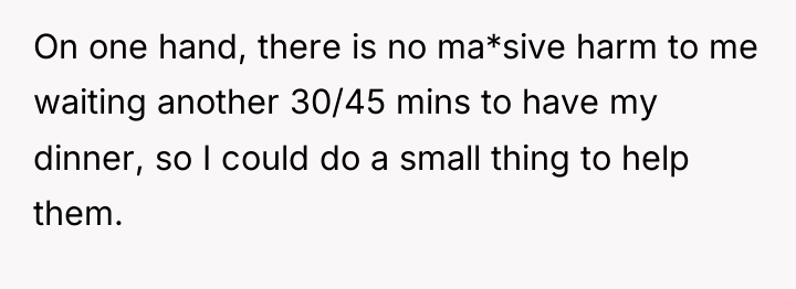 On one hand, there is no ma*sive harm to me...