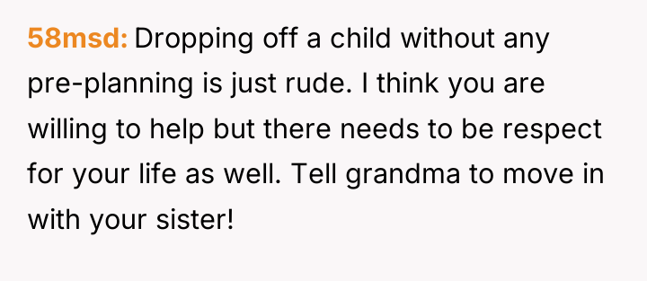 58msd Dropping off a child without any pre-planning is just...