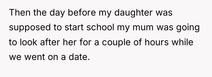 Then the day before my daughter was supposed to start...