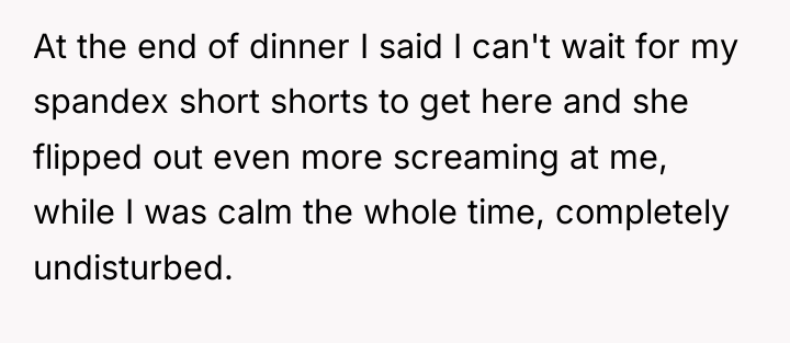 At the end of dinner I said I can't wait...